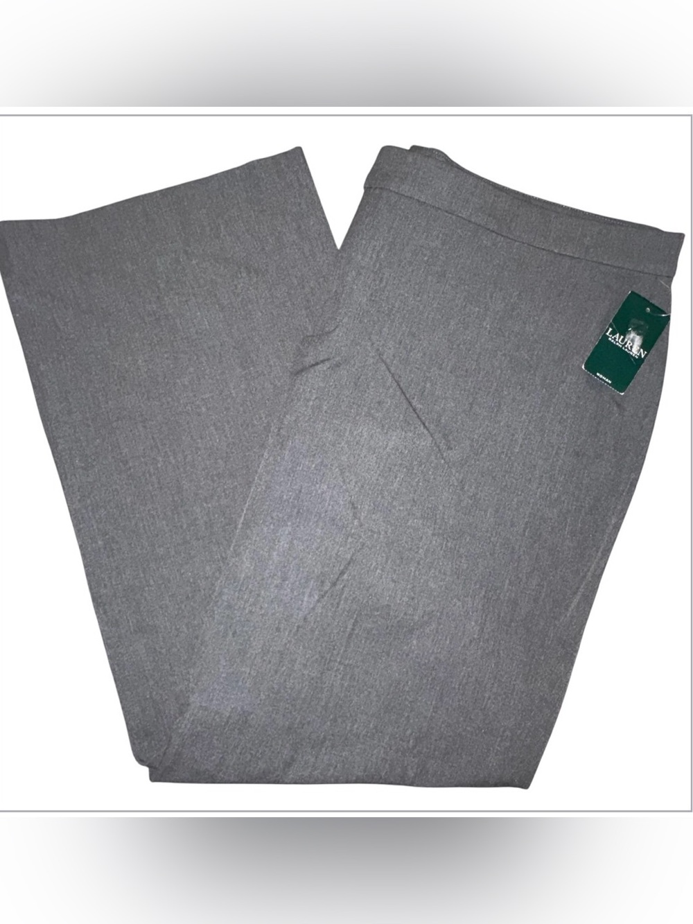 NWT LAUREN Ralph Lauren Womens 22W Gray Stretch Wide Leg Dress Pants Trousers